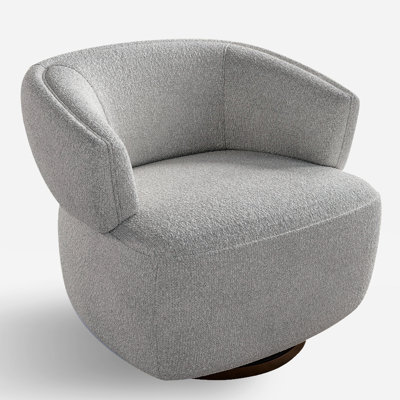 360-Degree Rotating Chair In Gray - Fully Assembled, High Foam Cushion, Stain- Upholstery, Firm Seating Swivel Reading Construction, To Stains And