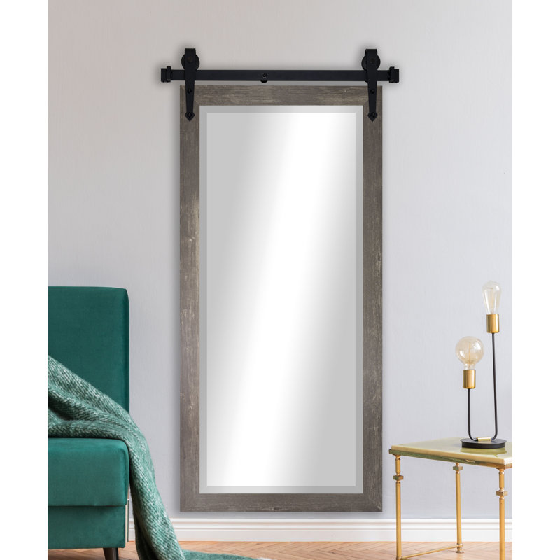 Neace Solid Wood Flat Wall Mirror, 65.5" x 32", Harvest Brown