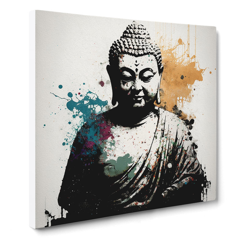 Buddha Splatter Art - Print, 50cm H x 50cm W x 3cm D