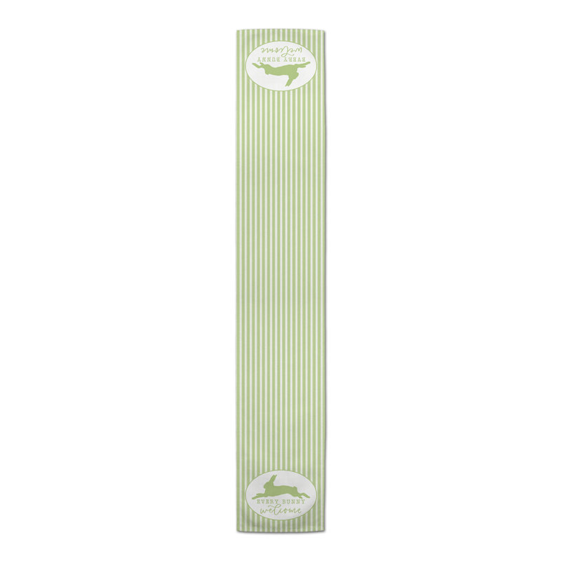 Cleao Rectangle Striped Easter Polyester Table Runner, 72" x 16"