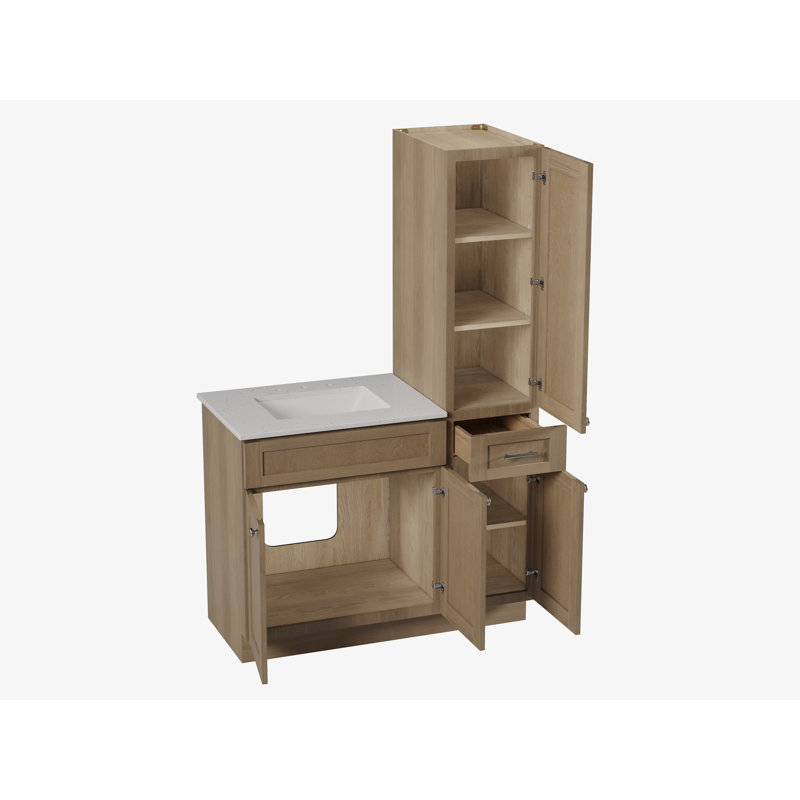 Meuble-lavabo simple 45 po Disar, Chêne naturel