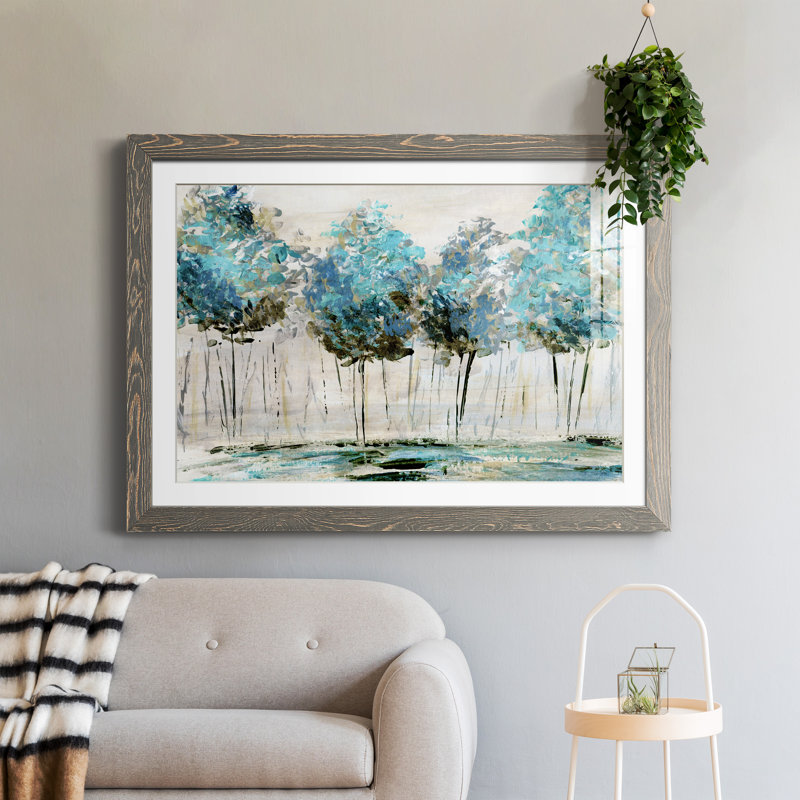 Printemps - peinture encadrée, H 31,5 po x l 23,5 po x P 1,5 po, Encadré gris