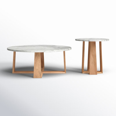 Baudelaire 2 - Piece Marble Top Living Room Table Set