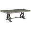 Table de salle à manger extensible à double piétement Cresswell de 264 cm (104 pouces), couleur taupe vieilli