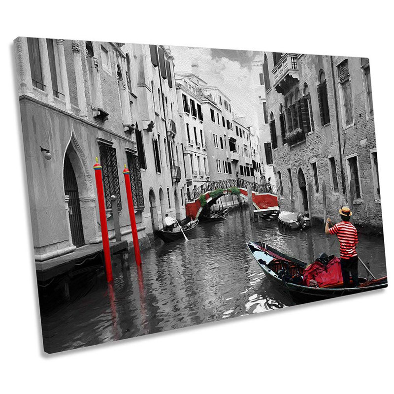 Venice Italy Gondolas Canals - Wrapped Canvas Print, 61cm H x 91.4cm W x 4cm D
