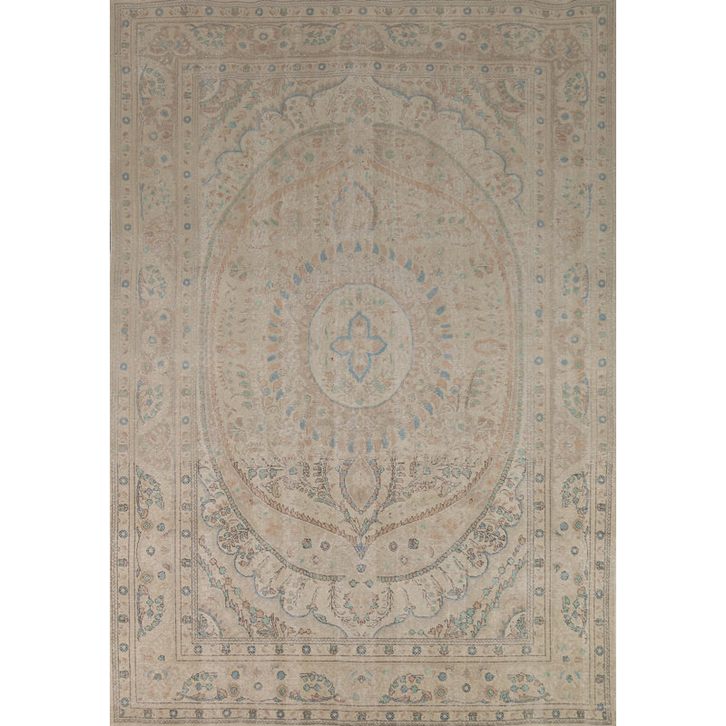 Tapis traditionnel floral en laine 8 x 11