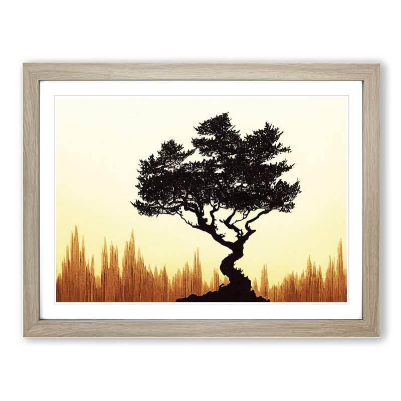 Adventurous Tree - Single Picture Frame Painting, Oak Framed, 34cm H x 46cm W x 2cm D