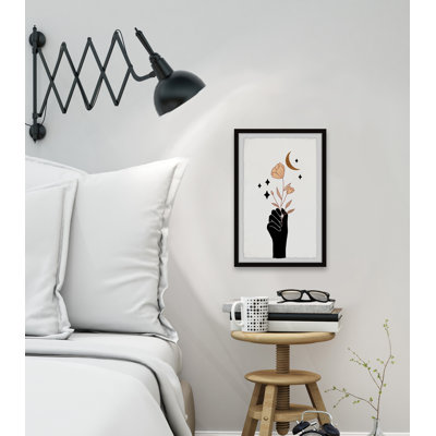 Moon And Flower by Marmont Hill - Single Picture Frame Painting
