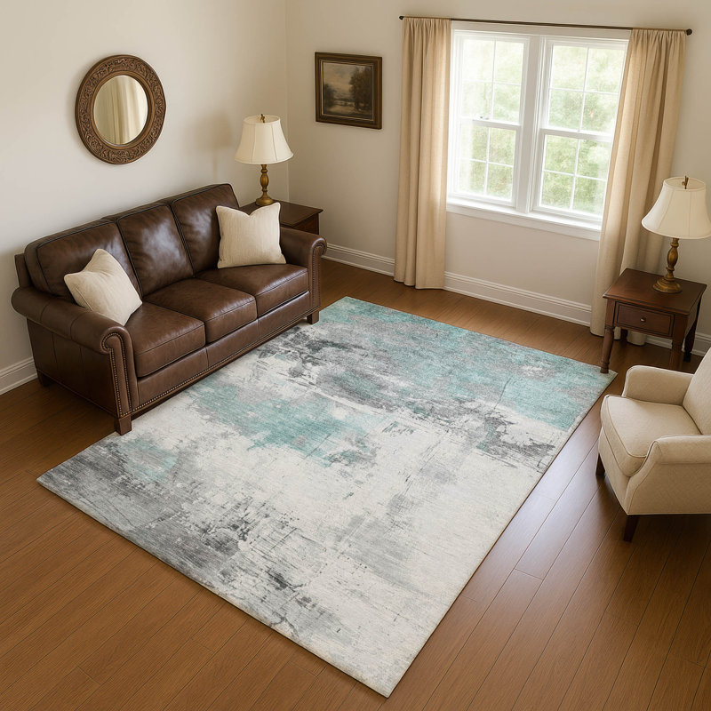 Tapis abstrait lavable à la machine de qualité supérieure AMF1685 Mehara, Rectangle 2 pi 6 po x 3 pi 10 po