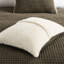 Édredon simple en chenille tricoté gaufré, 100%, 2 taies décoratives, réversible, lavable à la machine et bourre de taie décorative, dossier, lavable, mélange brun-grisâtre