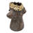 9.3X9.3X13" Magnesium Dog Statue Planter With Textured Brown Finish And Gold Leaf Crown