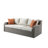 Salena Beige Fabric & Gray Wicker Patio Sofa W/2 Pillows & 2 Ottomans
