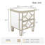 Table d'appoint élégante à 2 tiroirs en miroir avec lignes dorées pour le salon, le couloir et le vestibule