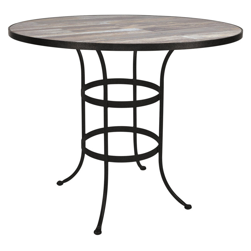 Outdoor Round Bar Table, 42" W x 42" L x 42.5" H, Venice Beach, Carbon Black