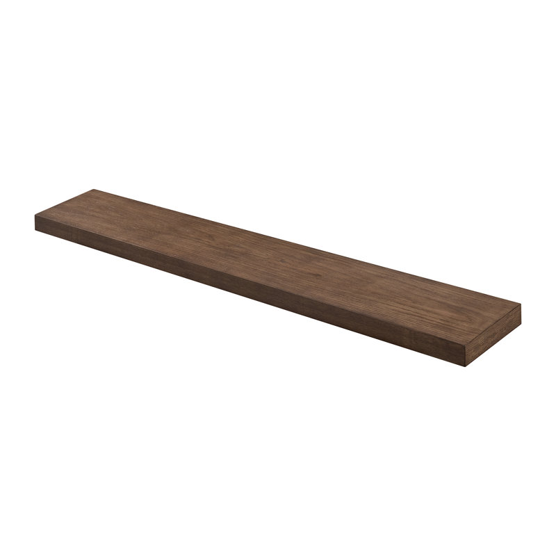 Alma White Oak Wood Floating Shelf, 72", Umber Stain