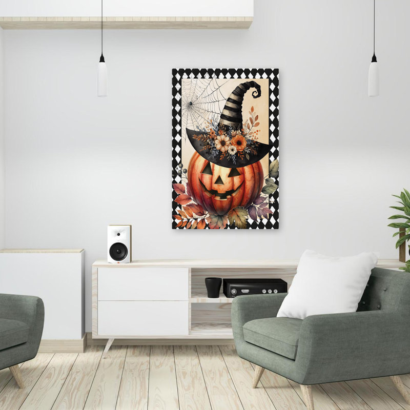 Citrouille d'Halloween rétro, H 36 po x l 24 po