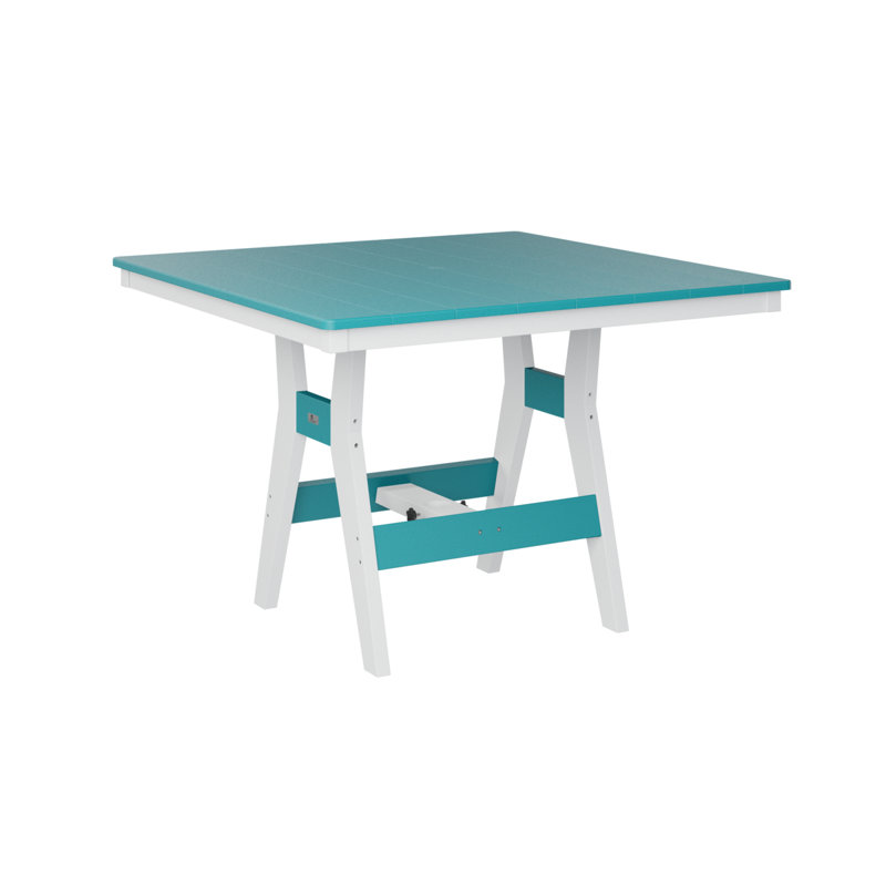 Table de salle à manger Bulger, H 38,37 po x l 44 po x P 44 po, Bleu Aruba