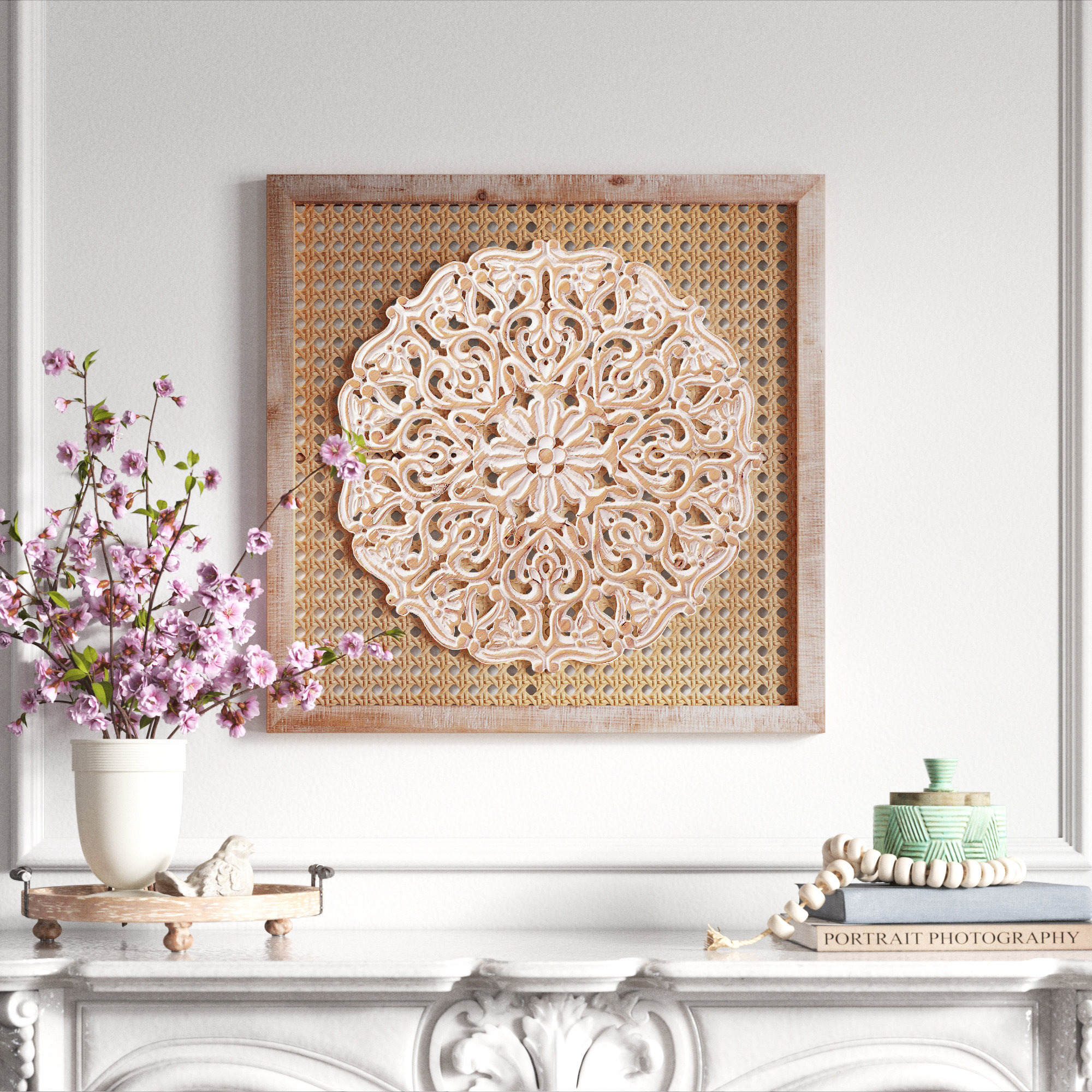 Kelly Clarkson Home Nessa Boho Plants & Flowers Wall Decor on Solid ...