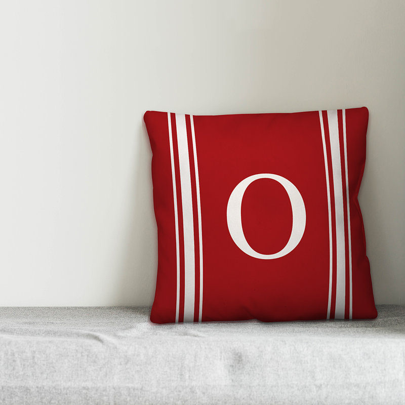 Striped Throw Pillow, O, Red