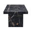 Table de salle à manger 78,7 po x 39,4 po x 29,9 po en MDF luxueux à motif de marbre noir, avec un plateau de 3,5 po d'épaisseur - un choix de luxe subtil pour votre maison. Créez votre espace luxueux exclusif et discret.