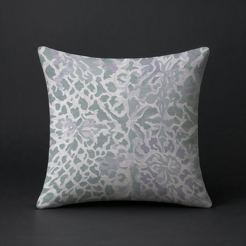 Coussin décoratif intérieur et extérieur Modern, Bleu abstrait 21, Carré 18 po