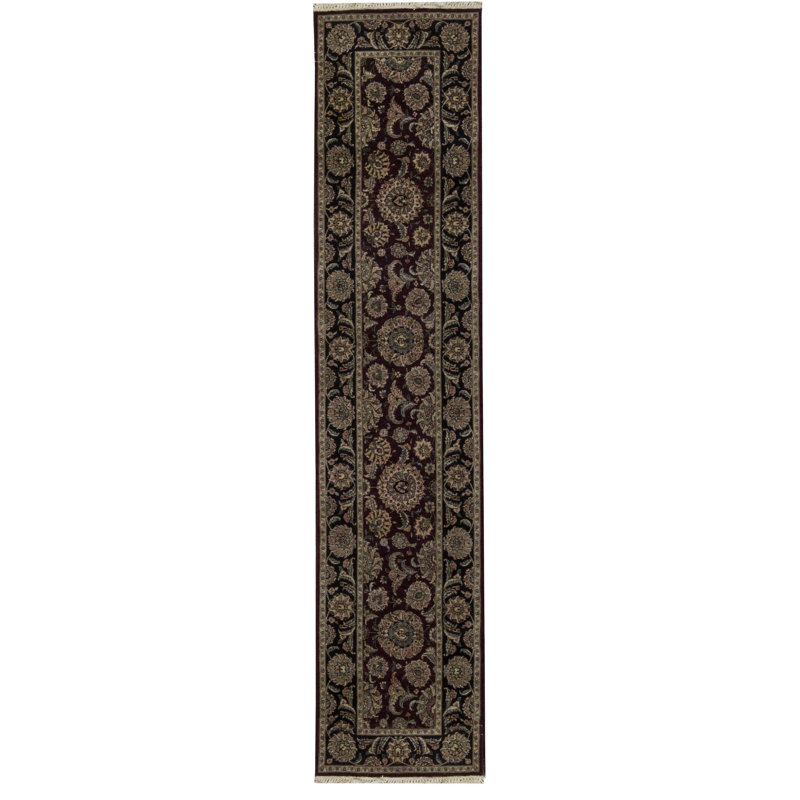 Manchuria One-of-a-Kind Runner 2'6" X 11'11" New Age Runner Wool Area Rug in Black/Purple