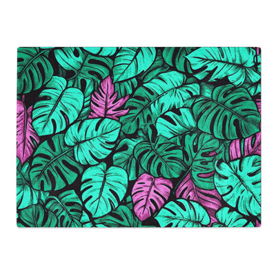 Tropical Leaf Pattern Vol.3  Glass Chopping Board