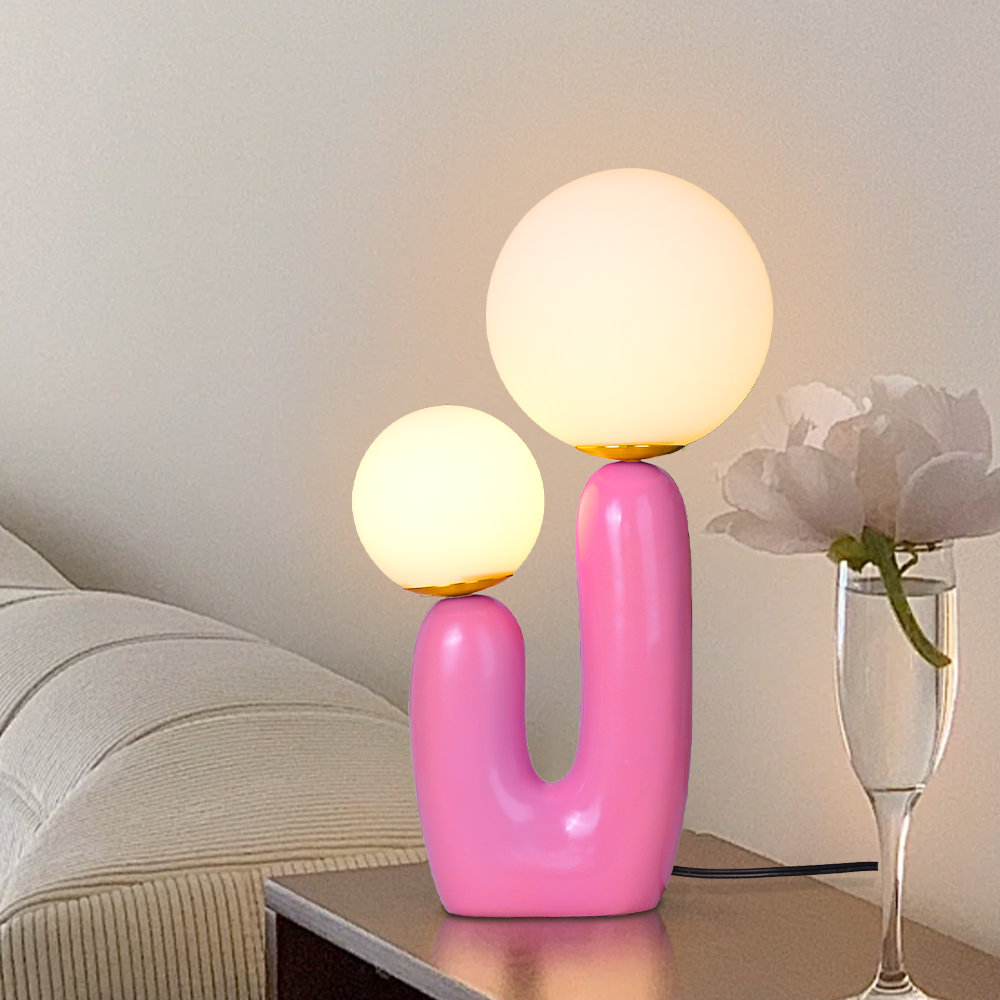 Yuma Resin Table Lamp, Barbie Pink