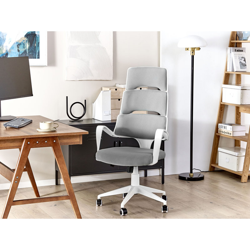 Polyester Blend Office Chair, White, Grey