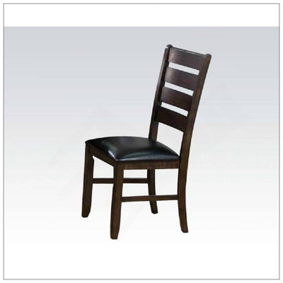 Urbana Side Chair Set Of 2 In Black PU & Espresso, A Stylish And Comfortable Addition To Any Space.