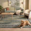 Tapis Haverford moderne à l'aspect vieilli, motif aquarelle abstrait vert, gris et blanc, lavable en machine, antidérapant, à poils courts, pour l'intérieur et l'extérieur, adapté aux animaux domestiques, idéal pour le salon, la chambre, la salle à manger, l'entrée, le couloir ou le bureau.-837977747