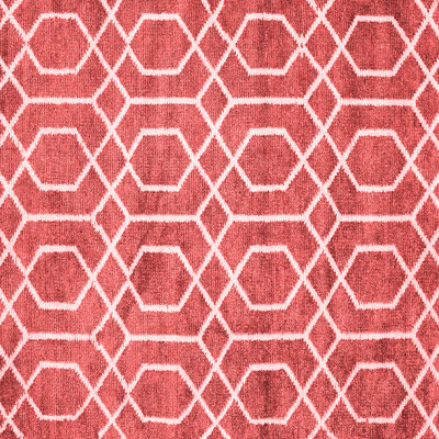 Tapis géométrique tissé à la machine en rouge