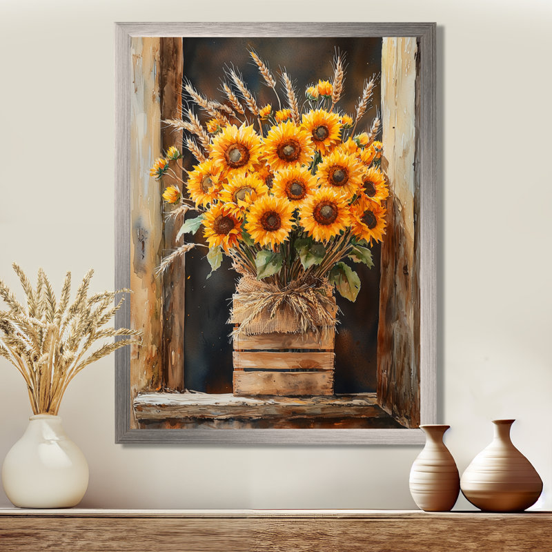 Dazey - Floral Canvas Wall Art, 44" H x 34" W, Picture Framed, Silver