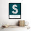 San Francisco City Map San Francisco Teal 1 Piece Single Picture Frame Wall Art