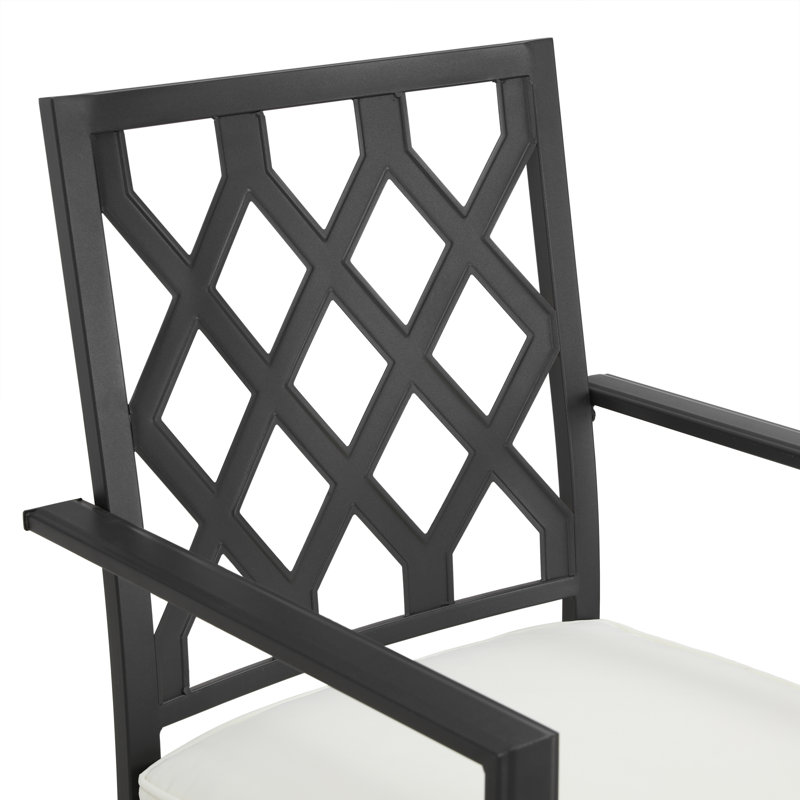 Powder Coated Steel Outdoor 23.4'' Counter Stool with Cushion