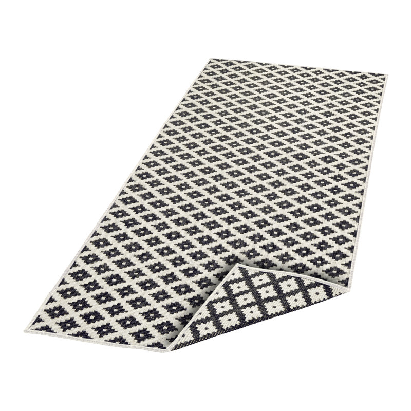 Nizza Flatweave Black/Cream Rug, Runner 80 x 350 cm