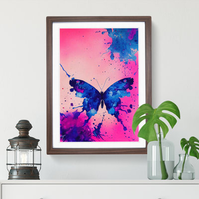 Splashed Butterfly No.3 Abstract - Framed Print