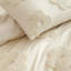 Ensemble de housse de couette beige à capitonnage floral-113109697