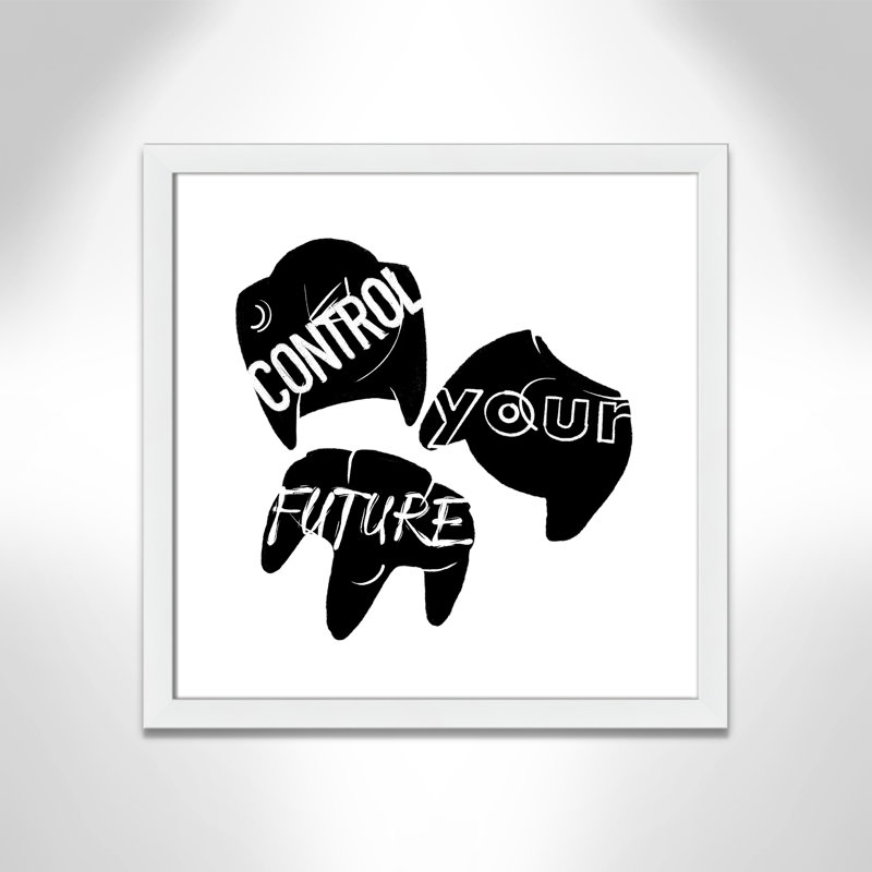 «Control your future», art encadré, H 22,5 po x l 22,5 po x P 0,63 po, Cadre blanc