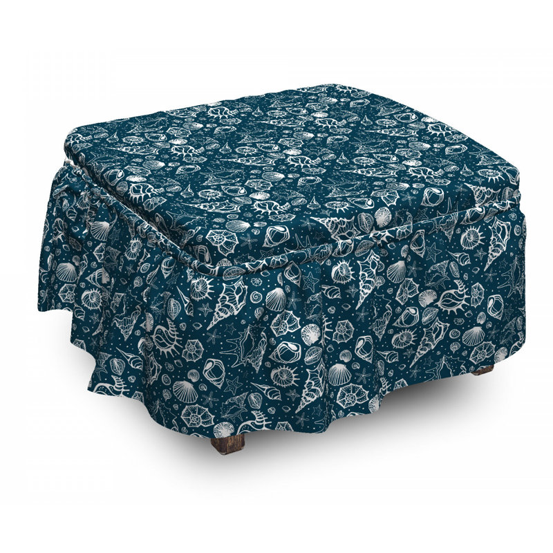 Housse pour repose-pieds sea coquillages