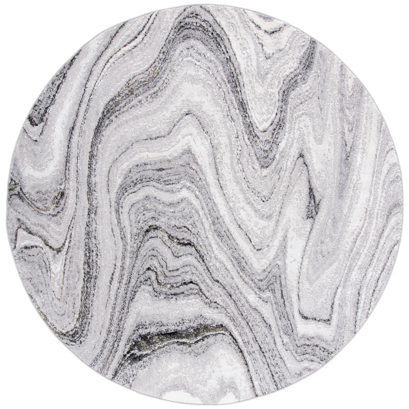 Deerfield Performance Abstract Rug, Round 6'7"