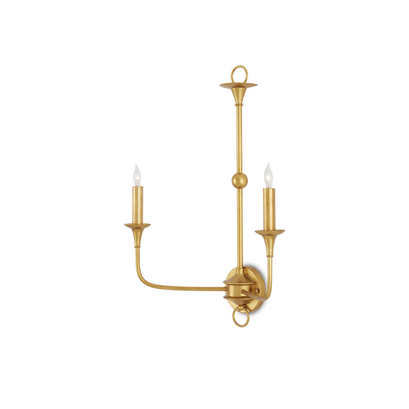 Grande applique murale bronze Nottaway, Or