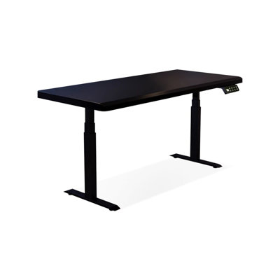 Black Rectangular Solid Wood Standing desk