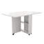 Table de salle à manger pliante profonde de 47,2 pouces avec 6 tablettes de rangement freinées et 2 tablettes de couleur blanche, idéale pour les petits espaces