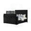 Encore Modern Style Tufted And Upholstered Queen 4PC Vanity Bedroom Set Made With Wood In Black-1701546599