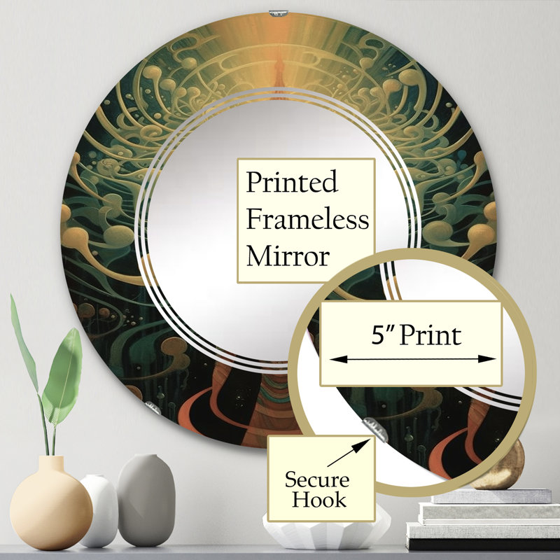Glennet - Miroir mural moderne rond, 24 po x 24 po