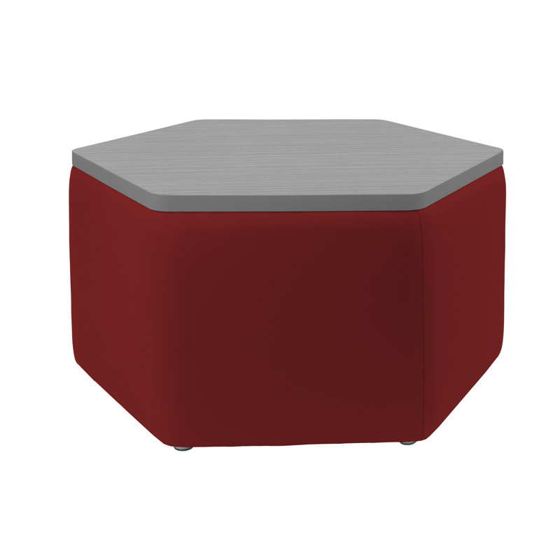 Table de repose-pieds hexagonale Pro Series, Rouge / Gris