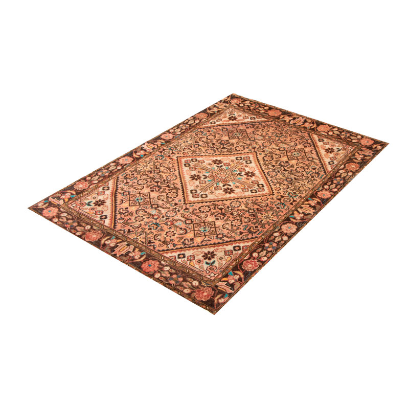 Tapis unique en cuivre noué à la main 4 pi 8 po x 6 pi 7 po Andelz