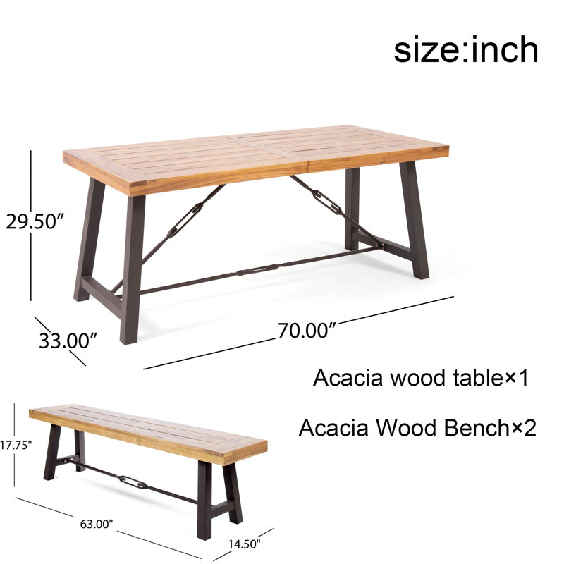 Selphie 4 - Person Solid Wood Top Four Leg Dining Set
