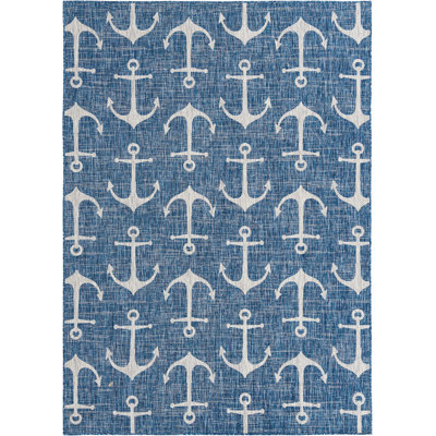 Tapis d'extérieur Ayton couleur mer
